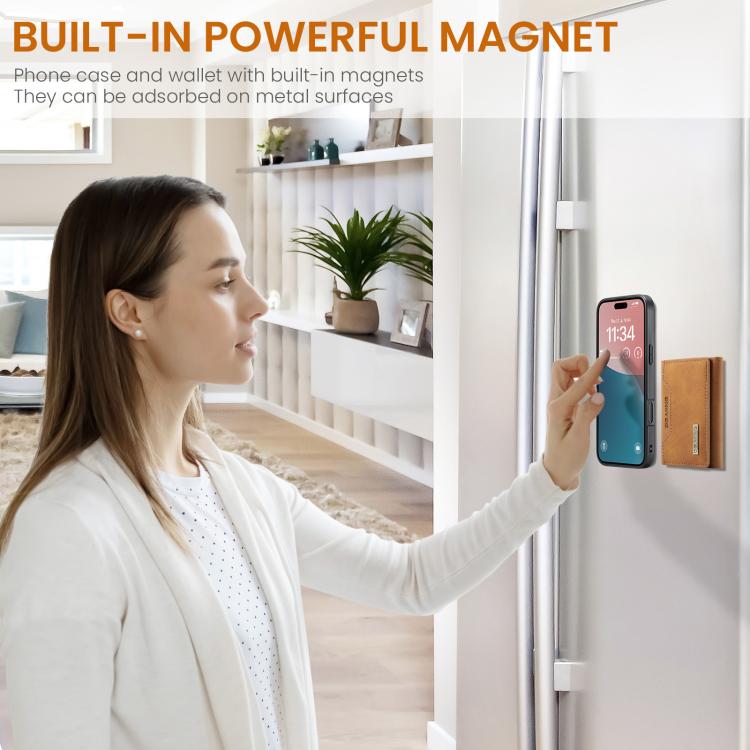 For iPhone 17 DG.MING M2 Series 3-Fold Card Bag Wallet Leather Phone Case(Brown) - iPhone 17 Cases by DG.MING | Online Shopping UK | buy2fix