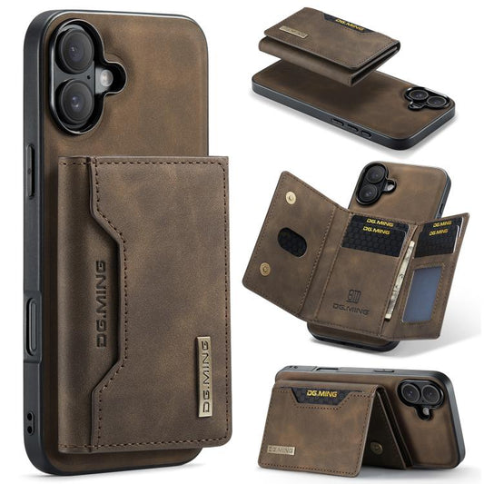 For iPhone 17 DG.MING M2 Series 3-Fold Card Bag Wallet Leather Phone Case(Coffee) - iPhone 17 Cases by DG.MING | Online Shopping UK | buy2fix