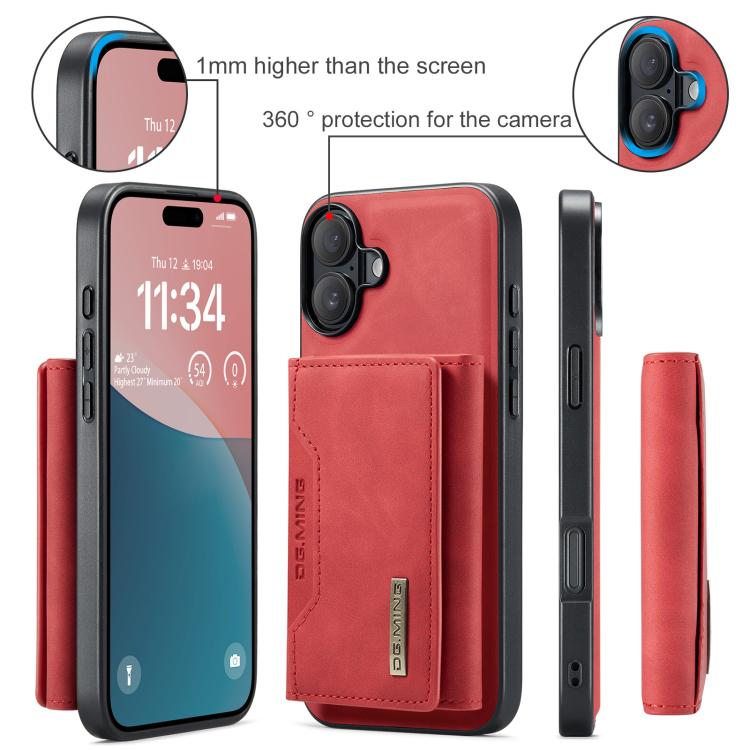 For iPhone 17 DG.MING M2 Series 3-Fold Card Bag Wallet Leather Phone Case(Red) - iPhone 17 Cases by DG.MING | Online Shopping UK | buy2fix