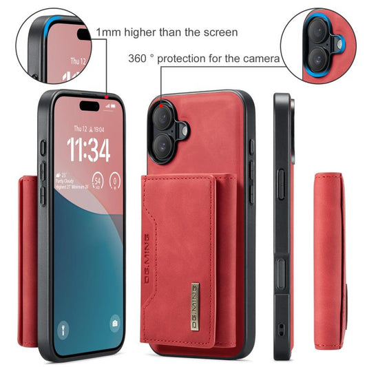 For iPhone 17 DG.MING M2 Series 3-Fold Card Bag Wallet Leather Phone Case(Red) - iPhone 17 Cases by DG.MING | Online Shopping UK | buy2fix