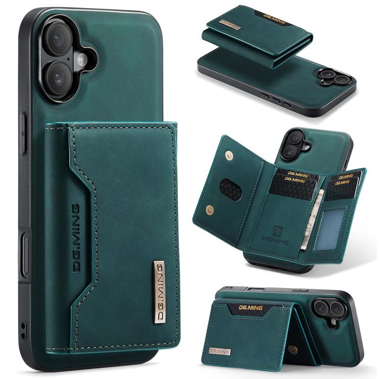 For iPhone 17 DG.MING M2 Series 3-Fold Card Bag Wallet Leather Phone Case(Green) - iPhone 17 Cases by DG.MING | Online Shopping UK | buy2fix