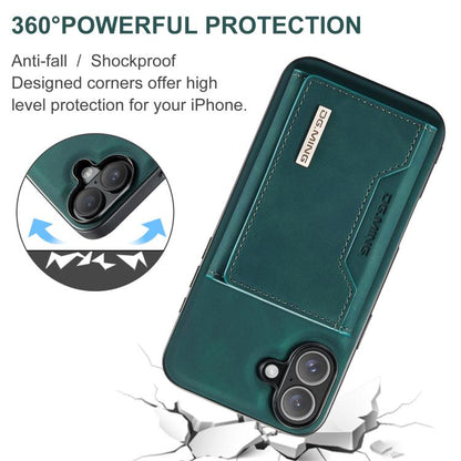 For iPhone 17 DG.MING M2 Series 3-Fold Card Bag Wallet Leather Phone Case(Green) - iPhone 17 Cases by DG.MING | Online Shopping UK | buy2fix