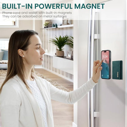 For iPhone 17 DG.MING M2 Series 3-Fold Card Bag Wallet Leather Phone Case(Green) - iPhone 17 Cases by DG.MING | Online Shopping UK | buy2fix