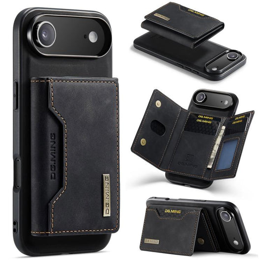 For iPhone 17 Air DG.MING M2 Series 3-Fold Card Bag Wallet Leather Phone Case(Black) - iPhone 17 Air Cases by DG.MING | Online Shopping UK | buy2fix