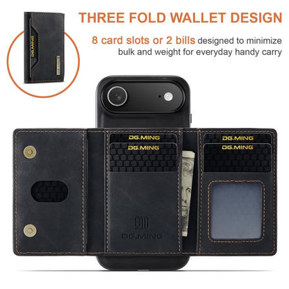 For iPhone 17 Air DG.MING M2 Series 3-Fold Card Bag Wallet Leather Phone Case(Black) - iPhone 17 Air Cases by DG.MING | Online Shopping UK | buy2fix