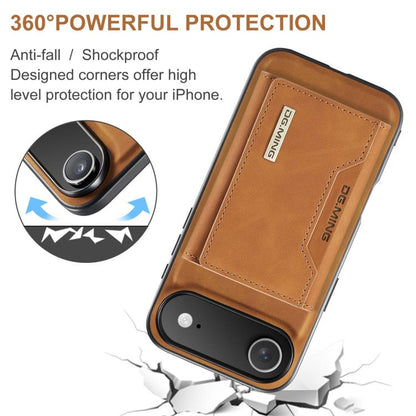 For iPhone 17 Air DG.MING M2 Series 3-Fold Card Bag Wallet Leather Phone Case(Brown) - iPhone 17 Air Cases by DG.MING | Online Shopping UK | buy2fix