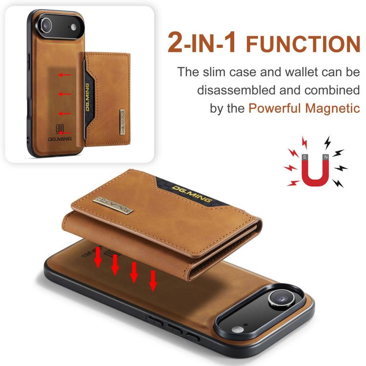 For iPhone 17 Air DG.MING M2 Series 3-Fold Card Bag Wallet Leather Phone Case(Brown) - iPhone 17 Air Cases by DG.MING | Online Shopping UK | buy2fix