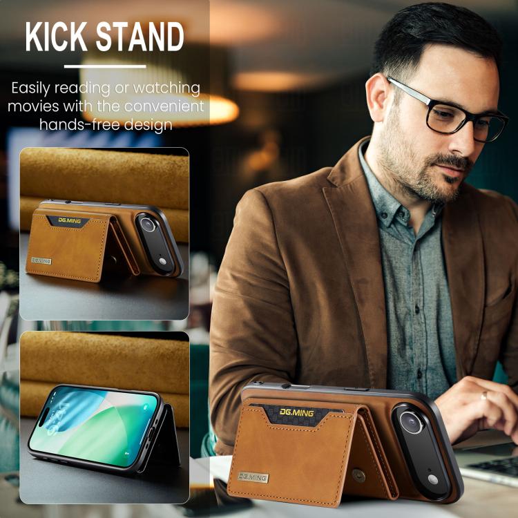 For iPhone 17 Air DG.MING M2 Series 3-Fold Card Bag Wallet Leather Phone Case(Brown) - iPhone 17 Air Cases by DG.MING | Online Shopping UK | buy2fix
