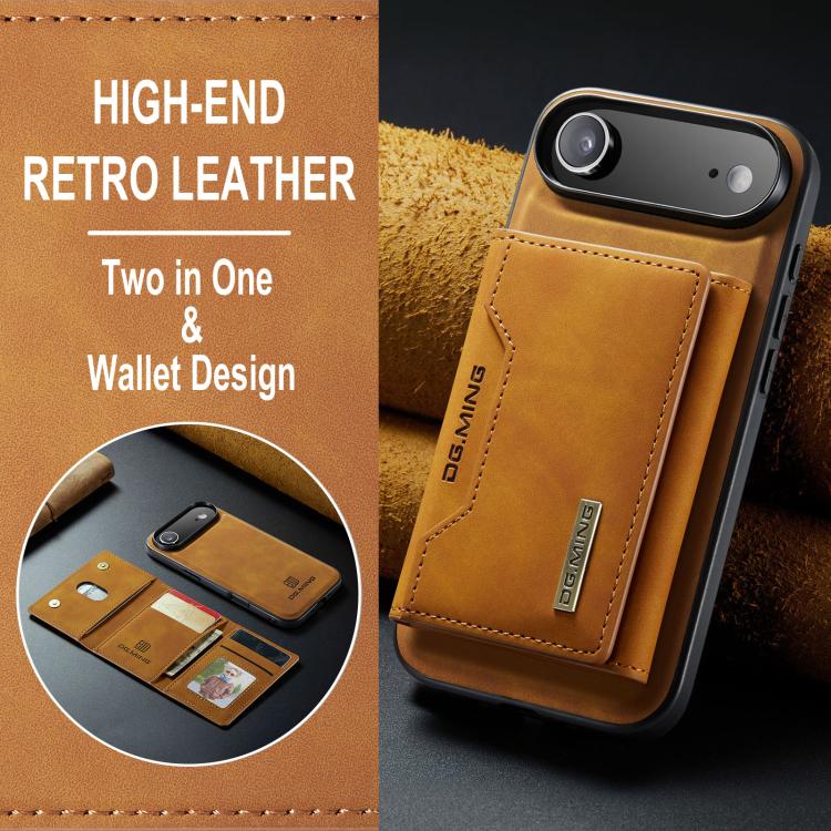 For iPhone 17 Air DG.MING M2 Series 3-Fold Card Bag Wallet Leather Phone Case(Brown) - iPhone 17 Air Cases by DG.MING | Online Shopping UK | buy2fix
