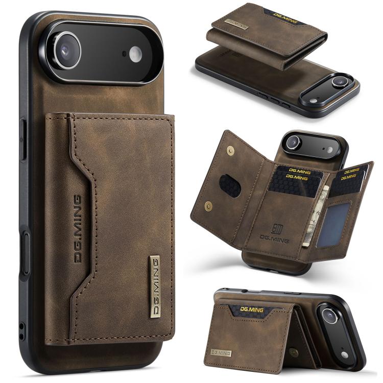For iPhone 17 Air DG.MING M2 Series 3-Fold Card Bag Wallet Leather Phone Case(Coffee) - iPhone 17 Air Cases by DG.MING | Online Shopping UK | buy2fix