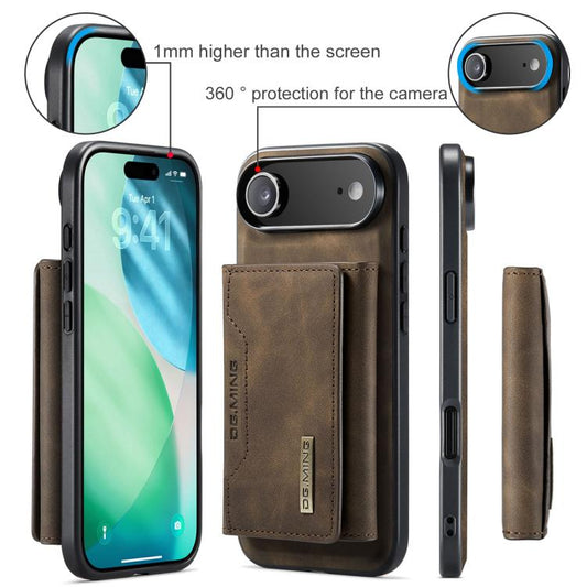 For iPhone 17 Air DG.MING M2 Series 3-Fold Card Bag Wallet Leather Phone Case(Coffee) - iPhone 17 Air Cases by DG.MING | Online Shopping UK | buy2fix