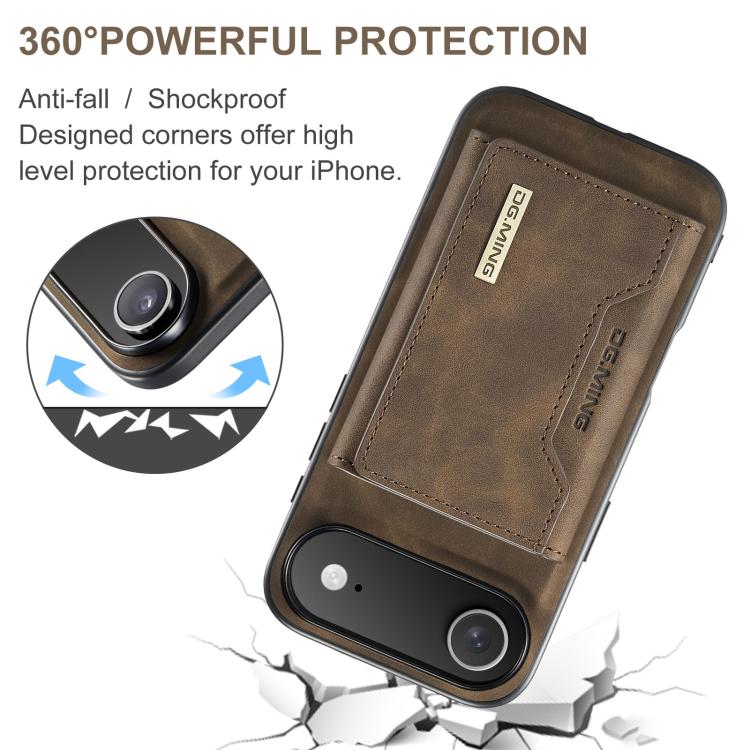 For iPhone 17 Air DG.MING M2 Series 3-Fold Card Bag Wallet Leather Phone Case(Coffee) - iPhone 17 Air Cases by DG.MING | Online Shopping UK | buy2fix