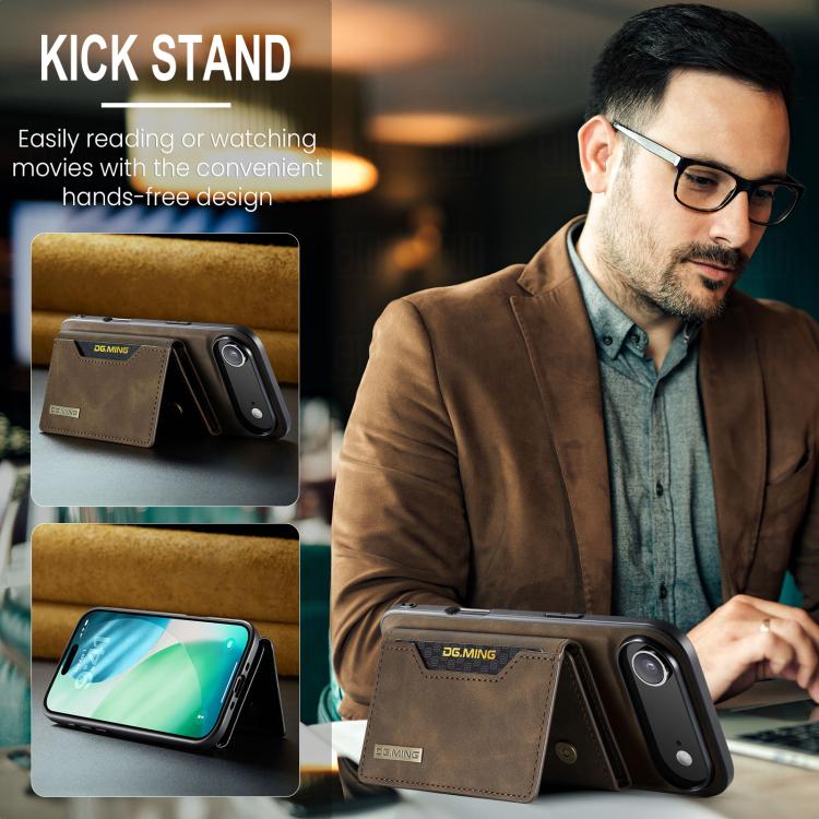 For iPhone 17 Air DG.MING M2 Series 3-Fold Card Bag Wallet Leather Phone Case(Coffee) - iPhone 17 Air Cases by DG.MING | Online Shopping UK | buy2fix
