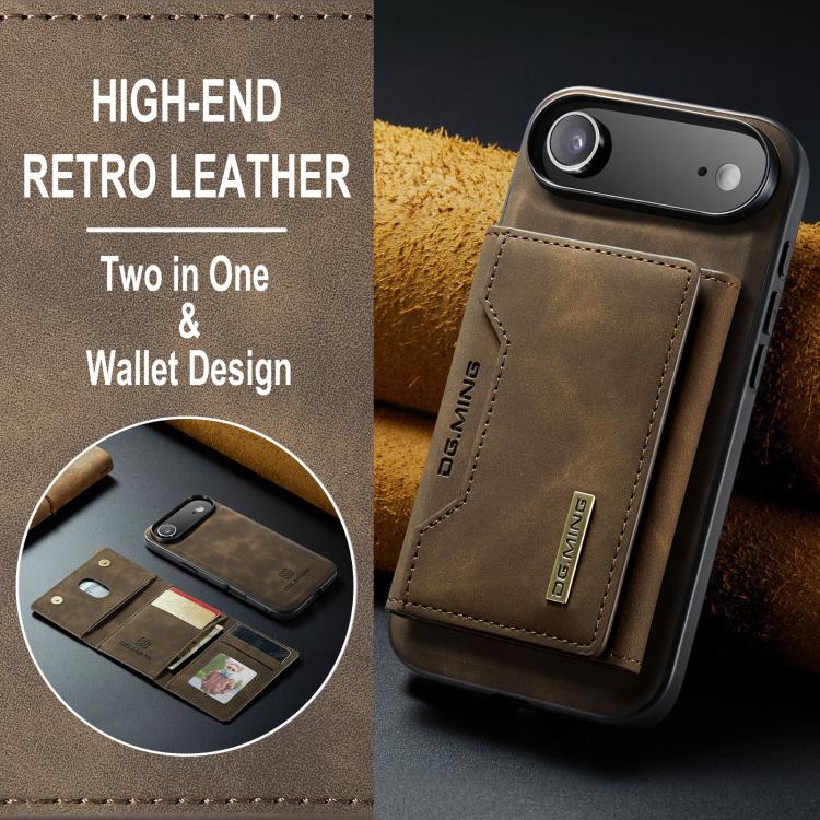 For iPhone 17 Air DG.MING M2 Series 3-Fold Card Bag Wallet Leather Phone Case(Coffee) - iPhone 17 Air Cases by DG.MING | Online Shopping UK | buy2fix