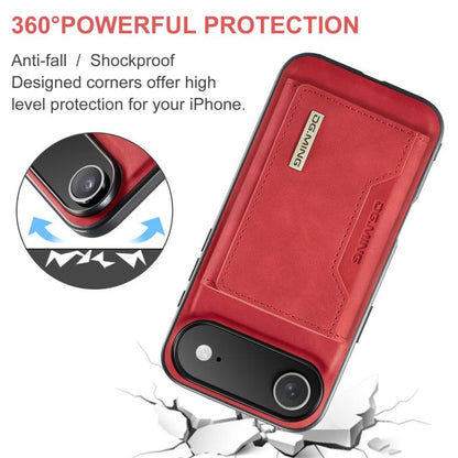 For iPhone 17 Air DG.MING M2 Series 3-Fold Card Bag Wallet Leather Phone Case(Red) - iPhone 17 Air Cases by DG.MING | Online Shopping UK | buy2fix