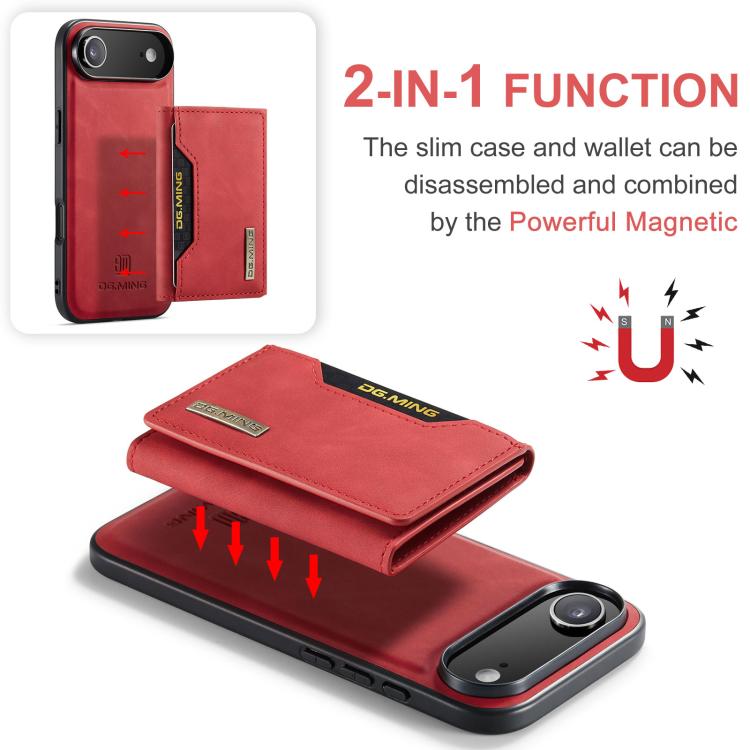 For iPhone 17 Air DG.MING M2 Series 3-Fold Card Bag Wallet Leather Phone Case(Red) - iPhone 17 Air Cases by DG.MING | Online Shopping UK | buy2fix