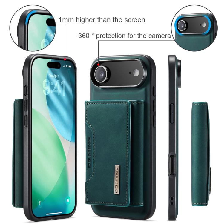 For iPhone 17 Air DG.MING M2 Series 3-Fold Card Bag Wallet Leather Phone Case(Green) - iPhone 17 Air Cases by DG.MING | Online Shopping UK | buy2fix