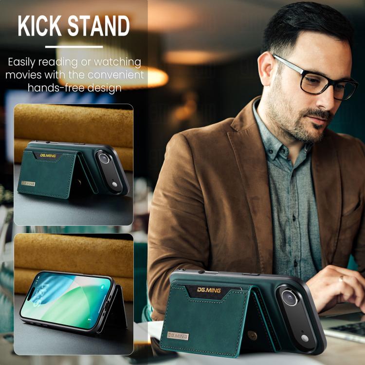 For iPhone 17 Air DG.MING M2 Series 3-Fold Card Bag Wallet Leather Phone Case(Green) - iPhone 17 Air Cases by DG.MING | Online Shopping UK | buy2fix