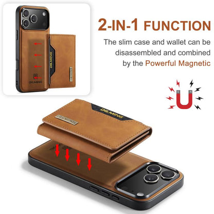 For iPhone 17 Pro DG.MING M2 Series 3-Fold Card Bag Wallet Leather Phone Case(Brown) - iPhone 17 Pro Cases by DG.MING | Online Shopping UK | buy2fix