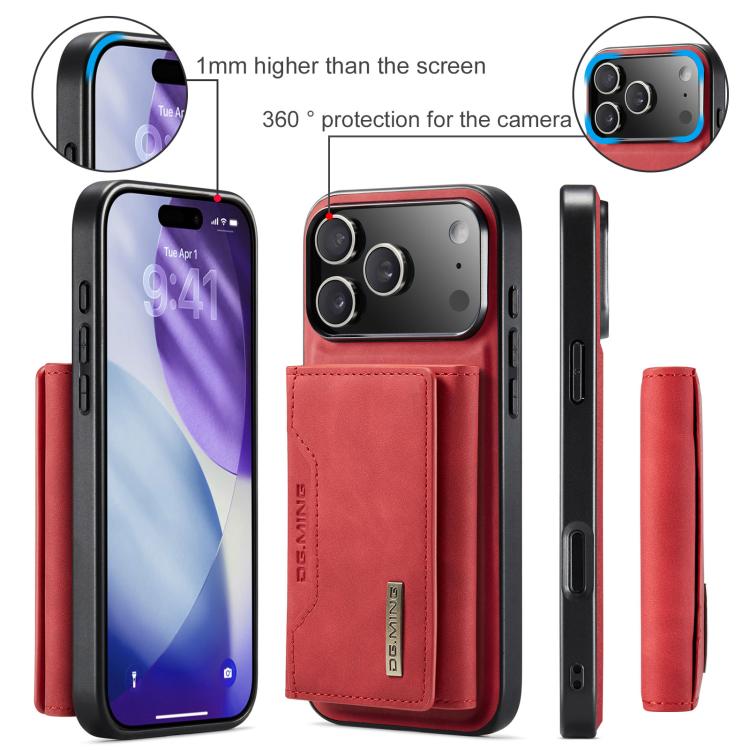 For iPhone 17 Pro DG.MING M2 Series 3-Fold Card Bag Wallet Leather Phone Case(Red) - iPhone 17 Pro Cases by DG.MING | Online Shopping UK | buy2fix