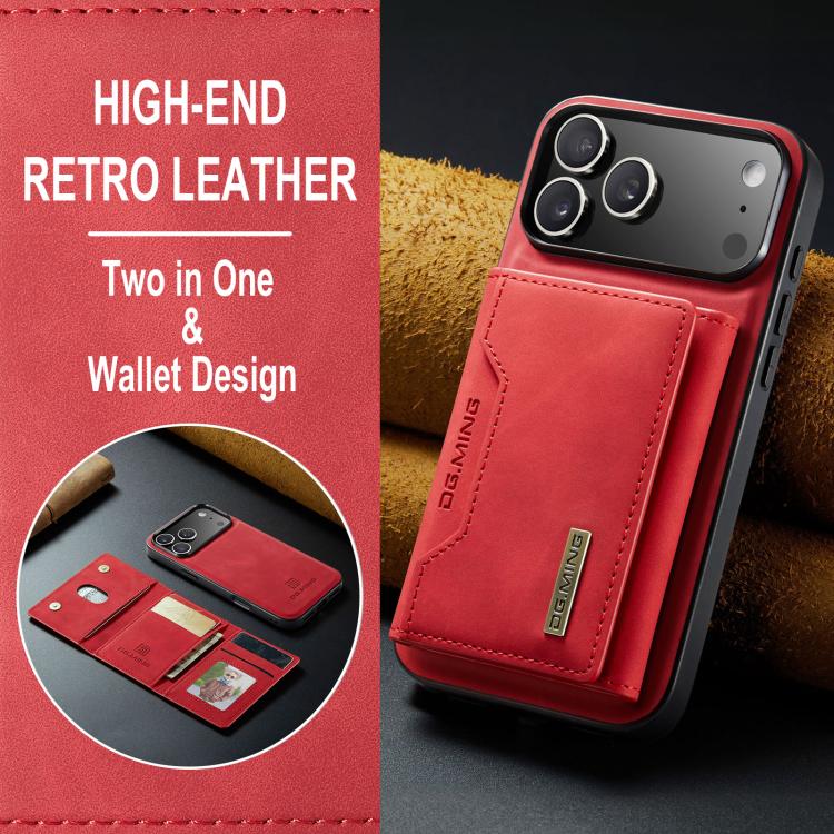 For iPhone 17 Pro DG.MING M2 Series 3-Fold Card Bag Wallet Leather Phone Case(Red) - iPhone 17 Pro Cases by DG.MING | Online Shopping UK | buy2fix