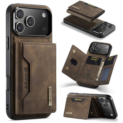 For iPhone 17 Pro Max DG.MING M2 Series 3-Fold Card Bag Wallet Leather Phone Case(Coffee) - iPhone 17 Pro Max Cases by DG.MING | Online Shopping UK | buy2fix