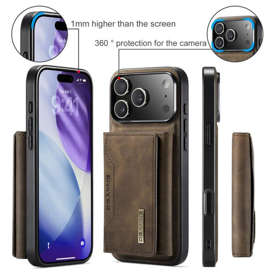 For iPhone 17 Pro Max DG.MING M2 Series 3-Fold Card Bag Wallet Leather Phone Case(Coffee) - iPhone 17 Pro Max Cases by DG.MING | Online Shopping UK | buy2fix
