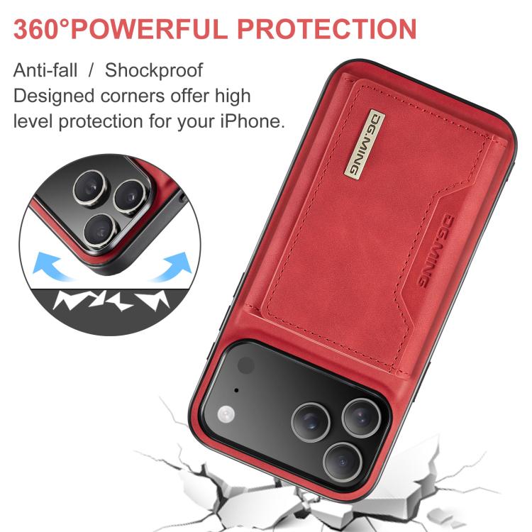 For iPhone 17 Pro Max DG.MING M2 Series 3-Fold Card Bag Wallet Leather Phone Case(Red) - iPhone 17 Pro Max Cases by DG.MING | Online Shopping UK | buy2fix