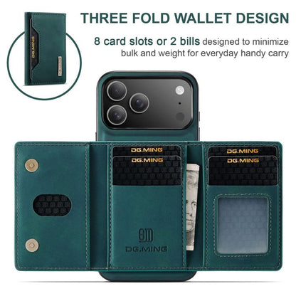 For iPhone 17 Pro Max DG.MING M2 Series 3-Fold Card Bag Wallet Leather Phone Case(Green) - iPhone 17 Pro Max Cases by DG.MING | Online Shopping UK | buy2fix