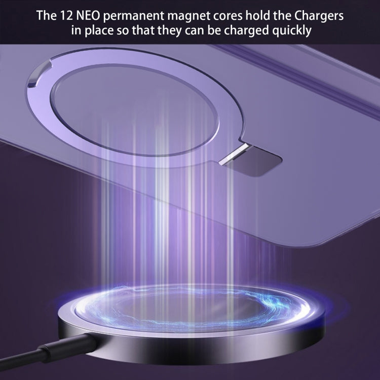 For iPhone 11 Pro Max MagSafe Metal Holder Frosted Translucent Phone Case(Black) by buy2fix