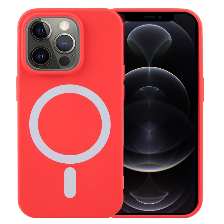 For iPhone 12 Pro MagSafe Liquid Silicone Phone Case(Red) - iPhone 12 / 12 Pro Cases by buy2fix | Online Shopping UK | buy2fix