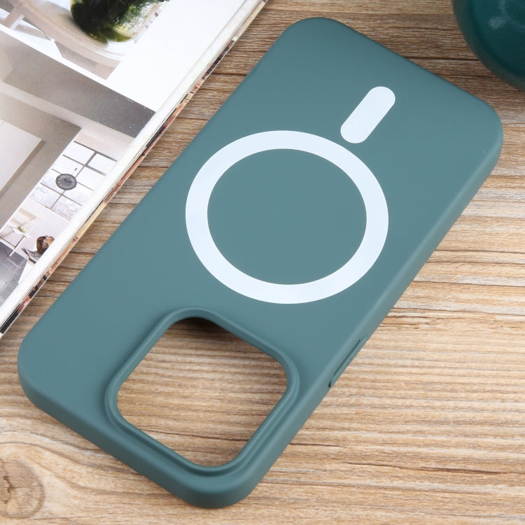 For iPhone 12 Pro Max MagSafe Liquid Silicone Phone Case(Deep Green) - iPhone 12 Pro Max Cases by buy2fix | Online Shopping UK | buy2fix