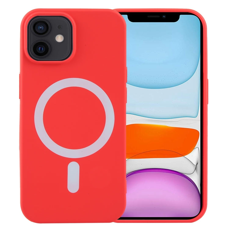 For iPhone 11 MagSafe Liquid Silicone Phone Case(Red) - iPhone 11 Cases by buy2fix | Online Shopping UK | buy2fix