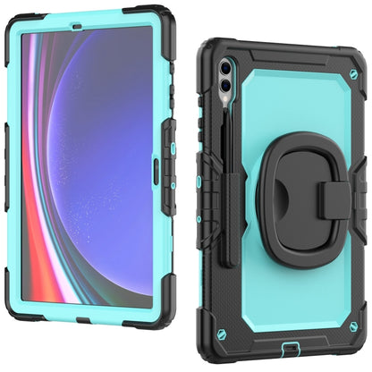 For Samsung Galaxy Tab S9+ D Type Silicone Hybrid PC Tablet Case with Handle Holder(Light Blue PC) - Galaxy Tab S9+ Cases by buy2fix | Online Shopping UK | buy2fix