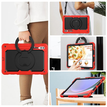 For Samsung Galaxy Tab S10 Ultra D Type Silicone Hybrid PC Tablet Case with Handle Holder(Red) - Galaxy Tab S9 Ultra Cases by buy2fix | Online Shopping UK | buy2fix