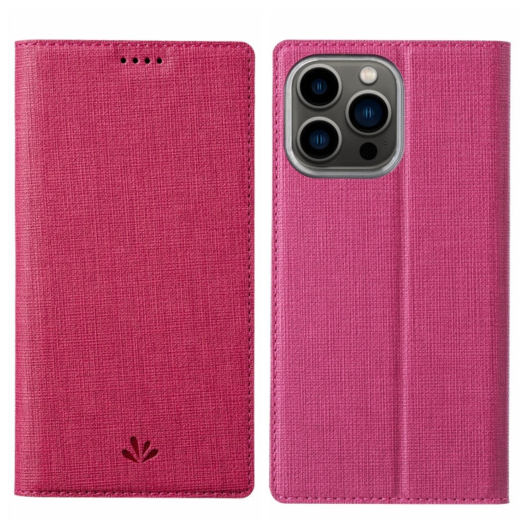 For iPhone 15 Pro ViLi DMX Series Shockproof TPU + PU Leather Magnetic Attraction Horizontal Flip Case(Rose Red) - iPhone 15 Pro Cases by ViLi | Online Shopping UK | buy2fix