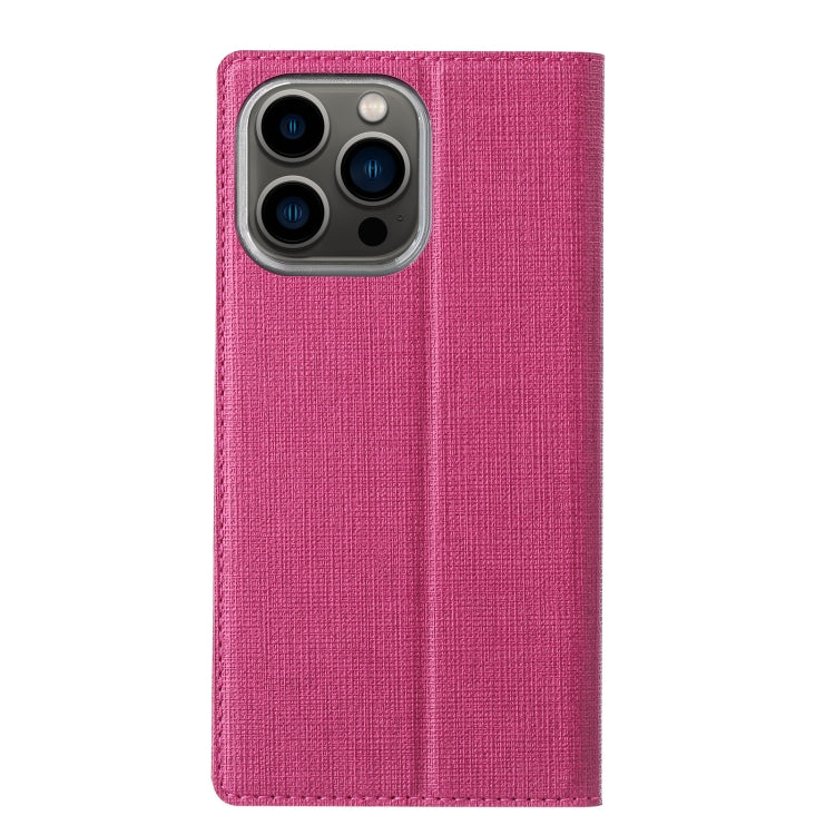 For iPhone 15 Pro ViLi DMX Series Shockproof TPU + PU Leather Magnetic Attraction Horizontal Flip Case(Rose Red) - iPhone 15 Pro Cases by ViLi | Online Shopping UK | buy2fix