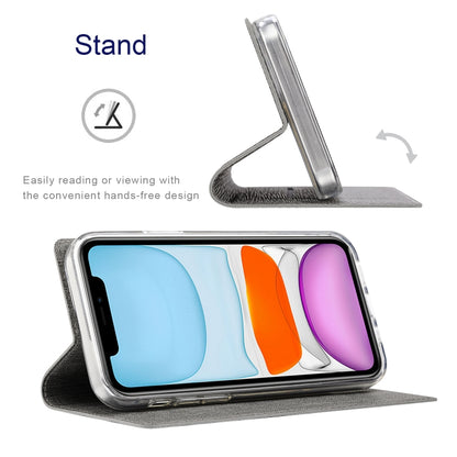 For iPhone 15 Plus ViLi DMX Series Shockproof TPU + PU Leather Magnetic Attraction Horizontal Flip Case(Grey) - iPhone 15 Plus Cases by ViLi | Online Shopping UK | buy2fix