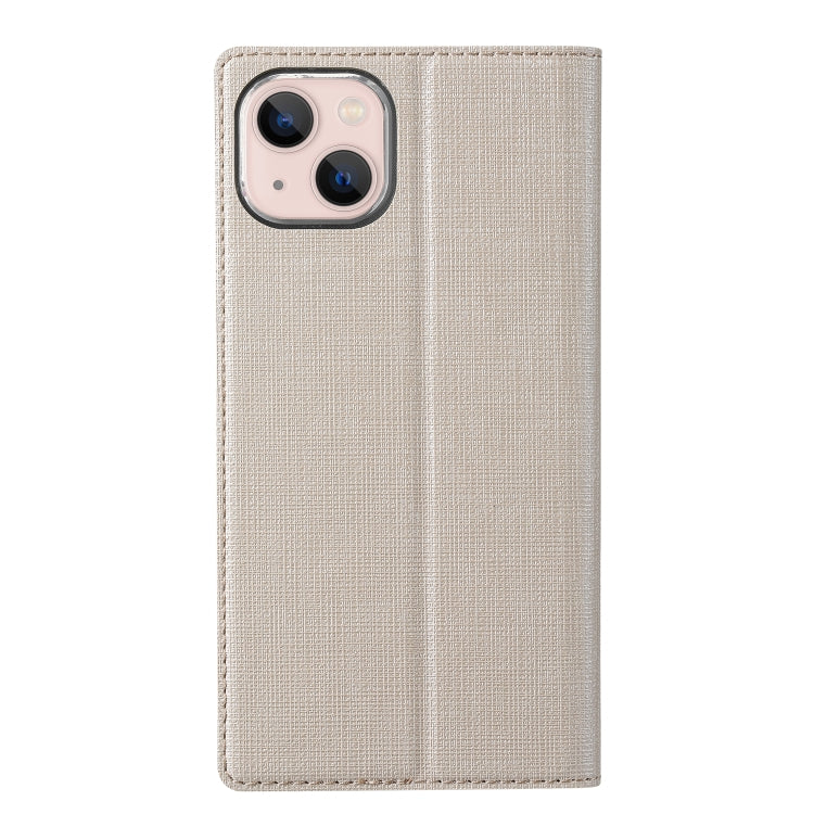 For iPhone 15 ViLi DMX Series Shockproof TPU + PU Leather Magnetic Attraction Horizontal Flip Case(Gold) - iPhone 15 Cases by ViLi | Online Shopping UK | buy2fix