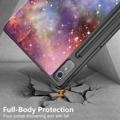 For Lenovo Tab P12 12.7 /P12 Pro 2nd Gen 3-folding Painted TPU Smart Leather Tablet Case(Milky Way) - Lenovo by buy2fix | Online Shopping UK | buy2fix