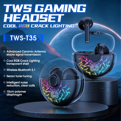 ONIKUMA T35 Bluetooth 5.1 TWS Wireless Bluetooth Gaming Earphone(Black) - TWS Earphone by ONIKUMA | Online Shopping UK | buy2fix