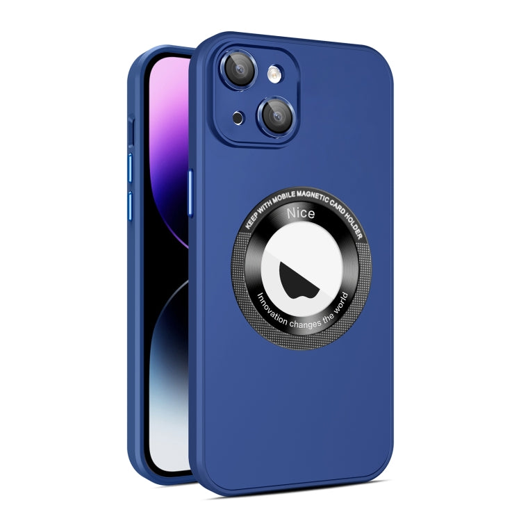 For iPhone 14 Plus Eagle Eye Lens CD Texture MagSafe Magnifier Phone Case(Royal Blue) - iPhone 14 Plus Cases by buy2fix | Online Shopping UK | buy2fix