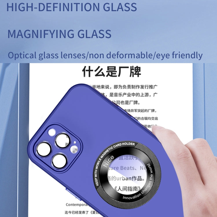 For iPhone 14 Plus Eagle Eye Lens CD Texture MagSafe Magnifier Phone Case(Royal Blue) - iPhone 14 Plus Cases by buy2fix | Online Shopping UK | buy2fix