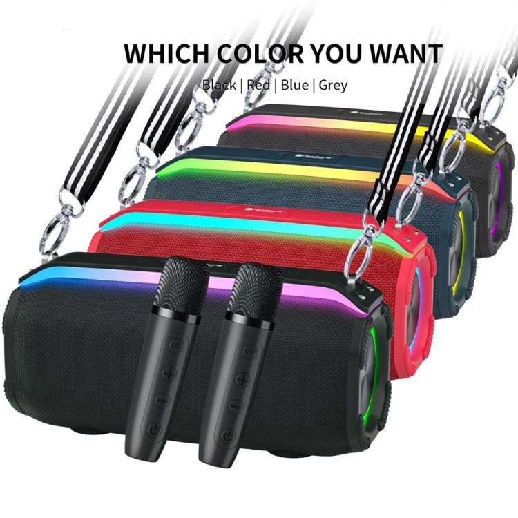 New RiXing NR8809 20W Outdoor Portable TWS Smart Wireless Bluetooth Speaker, Style:Single Mic(Blue) - Desktop Speaker by NewRixing | Online Shopping UK | buy2fix