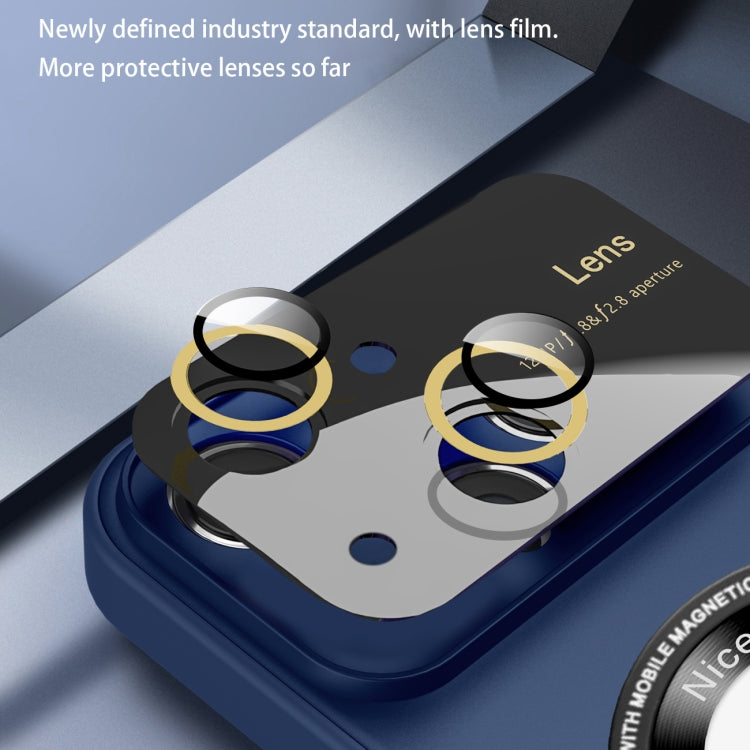 For iPhone 14 Large Glass Window Magnetic Magsafe Phone Case with Lens Film(Sky Blue) - iPhone 14 Cases by buy2fix | Online Shopping UK | buy2fix