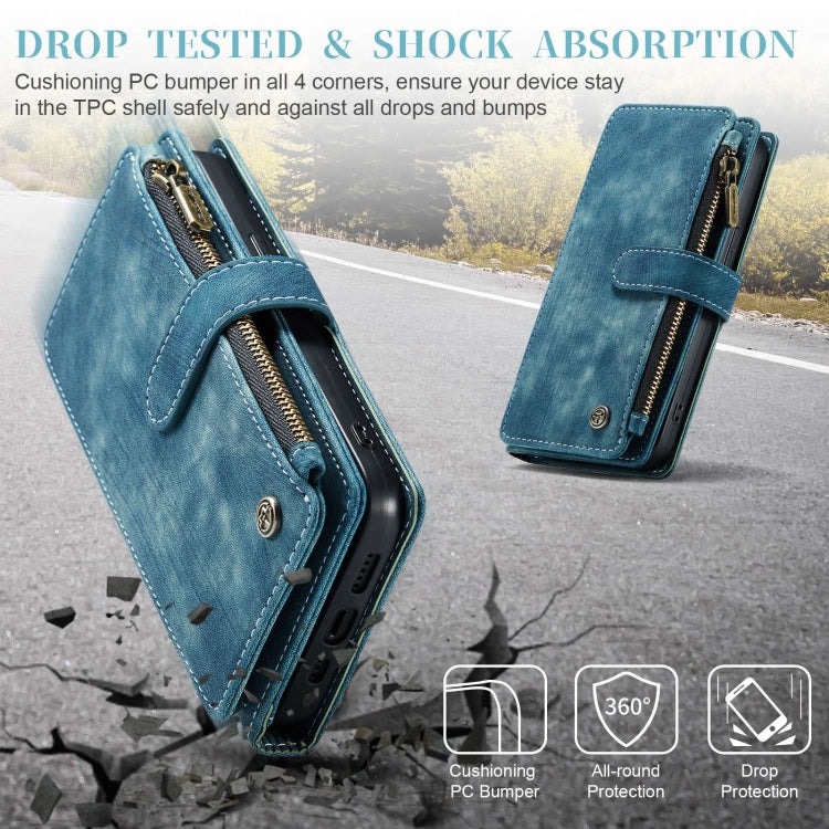 For iPhone 15 CaseMe C30 Multifunctional Leather Phone Case(Blue) by CaseMe