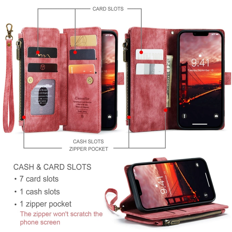 For iPhone 15 Plus CaseMe C30 Multifunctional Leather Phone Case(Red) by CaseMe