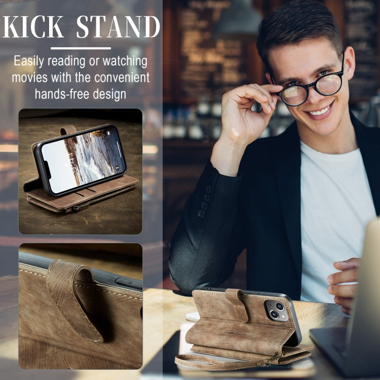 For iPhone 15 Plus CaseMe C30 Multifunctional Leather Phone Case(Brown) by CaseMe