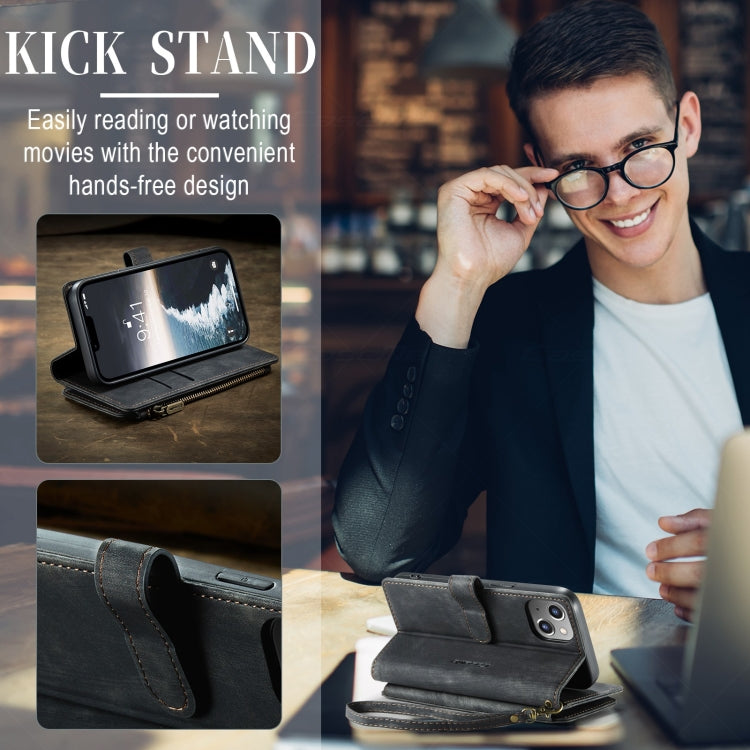 For iPhone 15 Plus CaseMe C30 Multifunctional Leather Phone Case(Black) by CaseMe