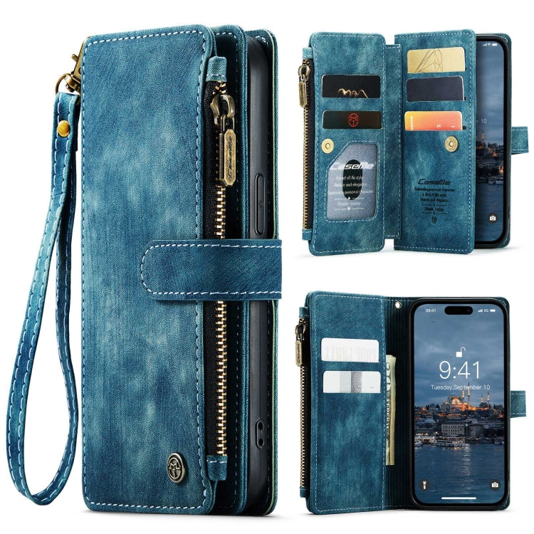 For iPhone 15 Pro CaseMe C30 Multifunctional Leather Phone Case(Blue) by CaseMe